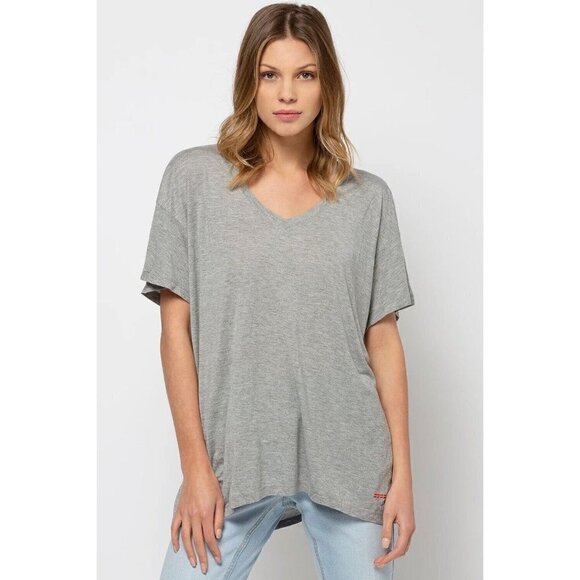 Peace Love World Set of V-Neck Tee short sleeve. oversized. Gray. size XS - Picture 1 of 10